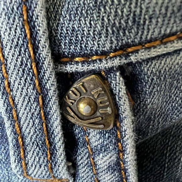 Kut from the Kloth Jeans Womens Size 16 Medium Wash Straight Leg Whiskering - Picture 10 of 15